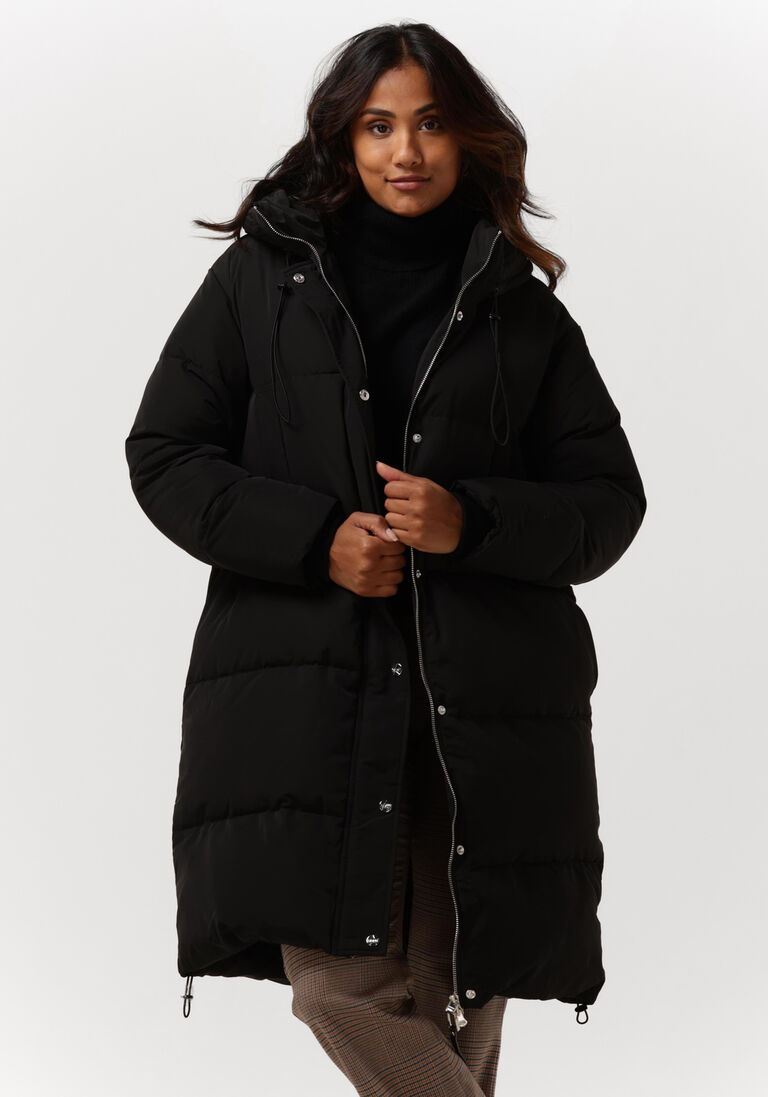 schwarze silvian heach wattierte jack long down jacket ibar