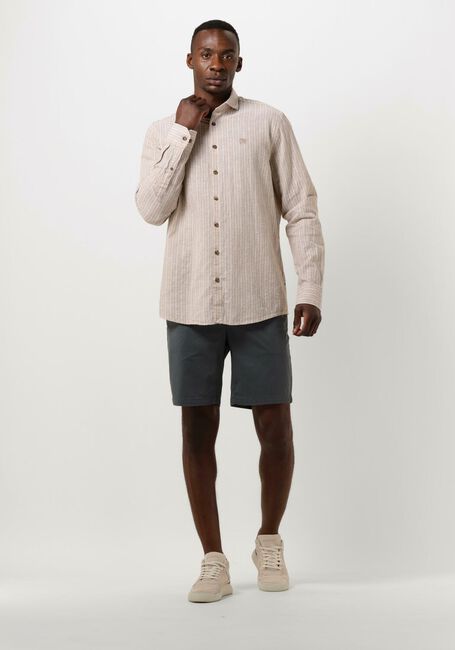 Braune VANGUARD Casual-Oberhemd LONG SLEEVE SHIRT LINEN STRIPE - large