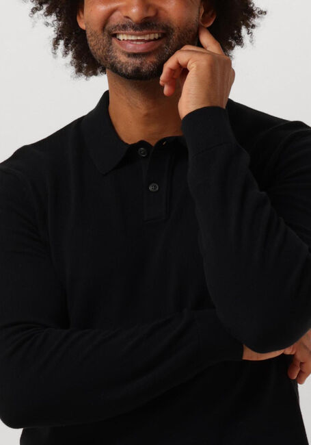 Schwarze SELECTED HOMME Pullover SLHREG-DAN KNIT LS POLO O - large