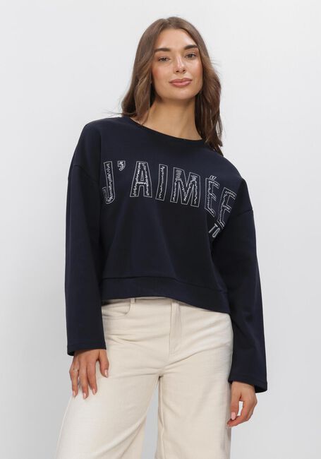 Blaue AIMEE THE LABEL Sweatshirt ELANSS6 SWEATER WITH EMBROIDERY - large