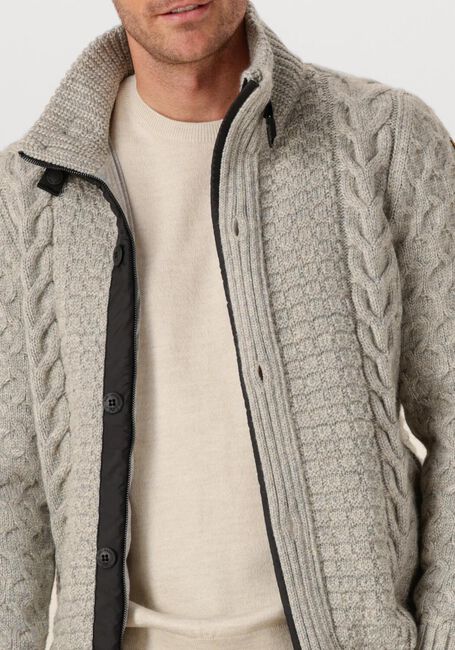 Graue PME LEGEND Strickjacke HEAVY KNIT MIXED YARN - large