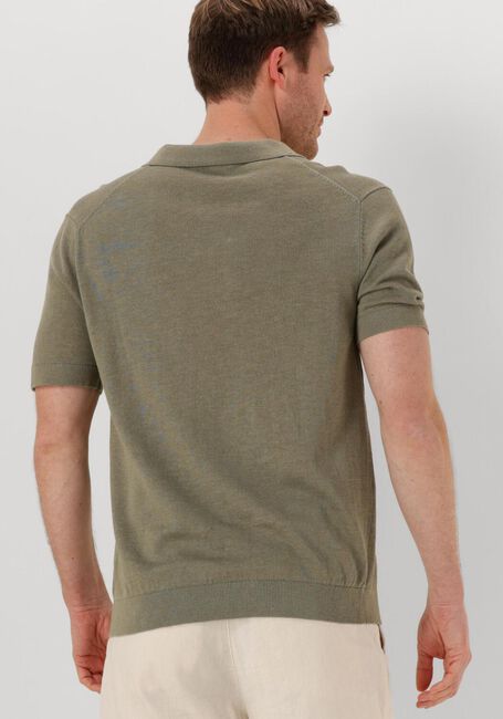 Olive SELECTED HOMME Polo-Shirt SLHMATTIS SS KNIT SUN OPEN POLO NOOS - large