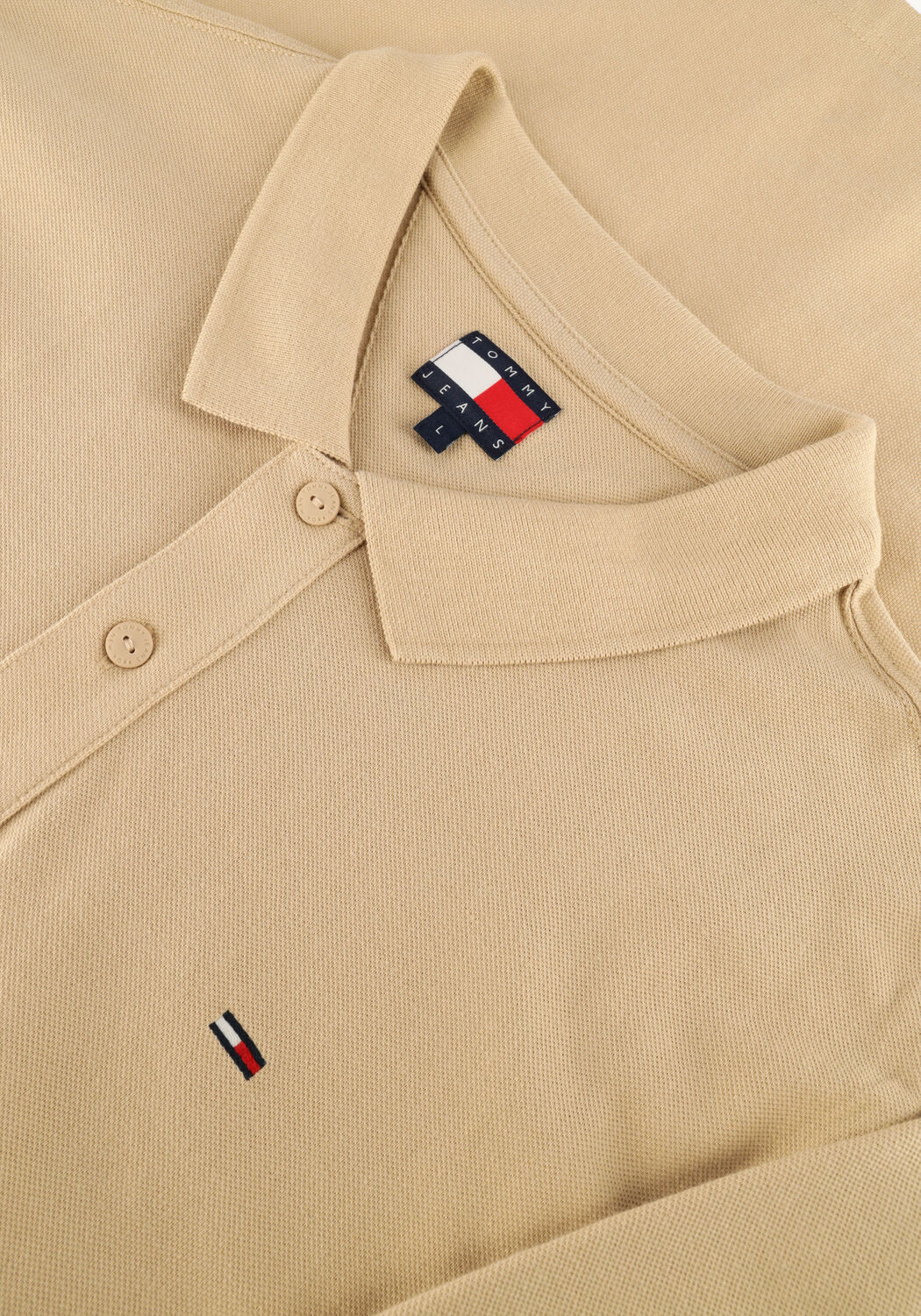 Beige TOMMY JEANS Polo-Shirt TJM SLIM PLACKET POLO EXT - large