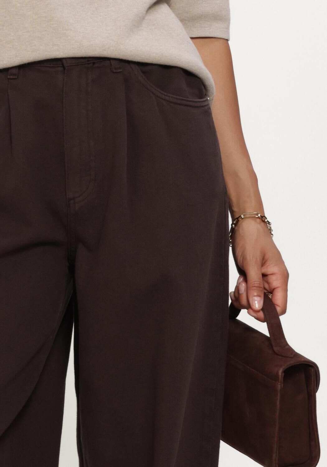 Braune KNIT-TED Hosen CHARLY PANTS - large