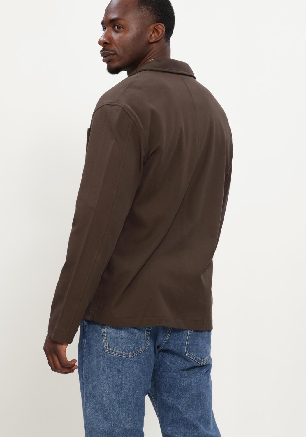 Braune SELECTED MEN Overshirt SLMSOL LS OVERSHIRT - large