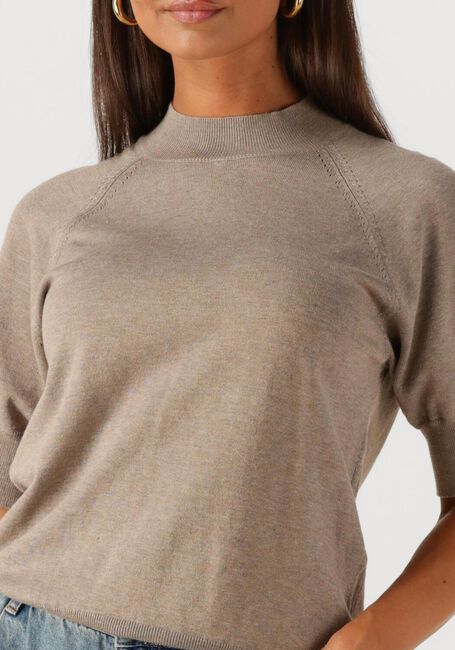 Beige SUMMUM Pullover SHORT SLEEVE SWEATER SOFT VISCOSE POLYAMIDE KNIT - large