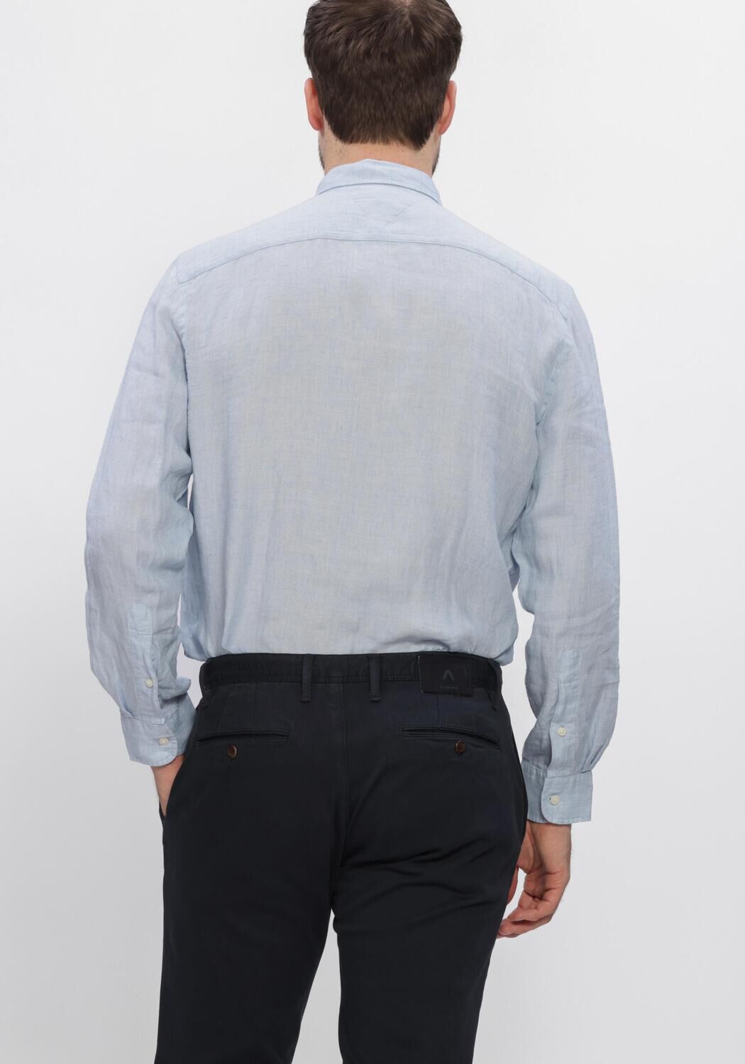 Hellblau TOMMY HILFIGER Casual-Oberhemd PIGMENT DYED LI SOLID RF SHIRT - large