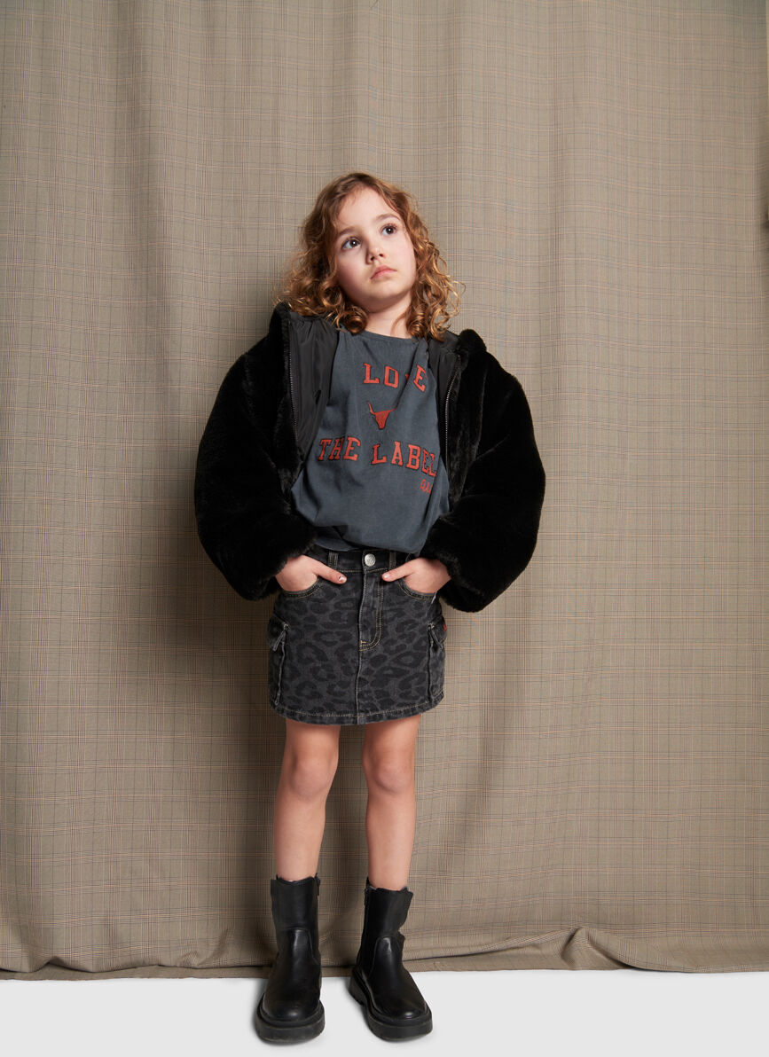 Graue ALIX MINI Minirock ANIMAL DENIM SKIRT - large