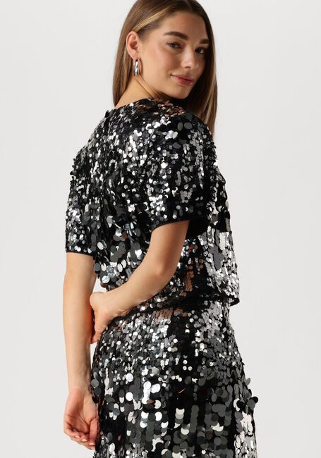 Silberne SELECTED FEMME Top SLFTANA 3/4 SEQUINS TOP - large