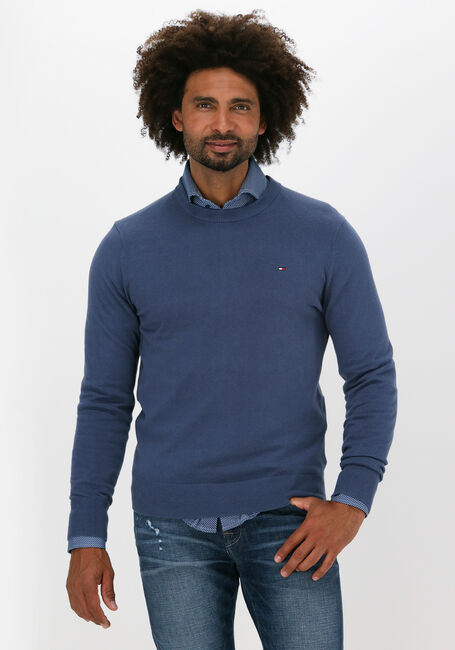 Blaue TOMMY HILFIGER Pullover PIMA COTTON CASHMERE CREW NECK - large