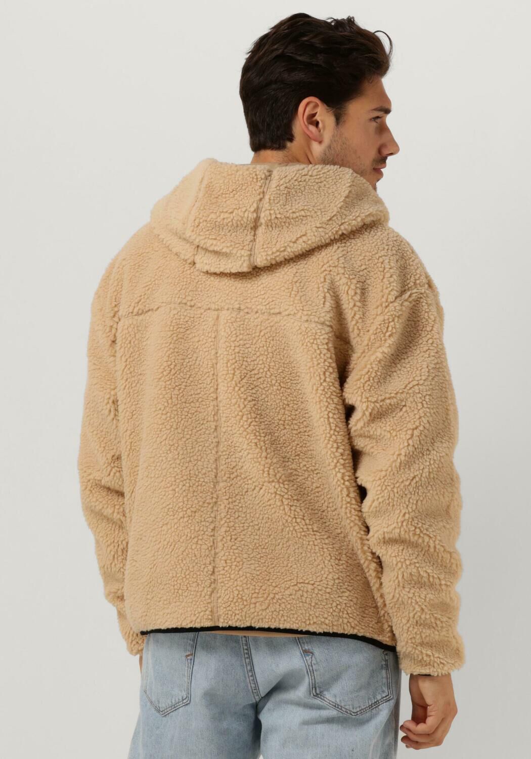 camelfarbene tommy jeans strickjacke tjm sherpa zip thru hoodie
