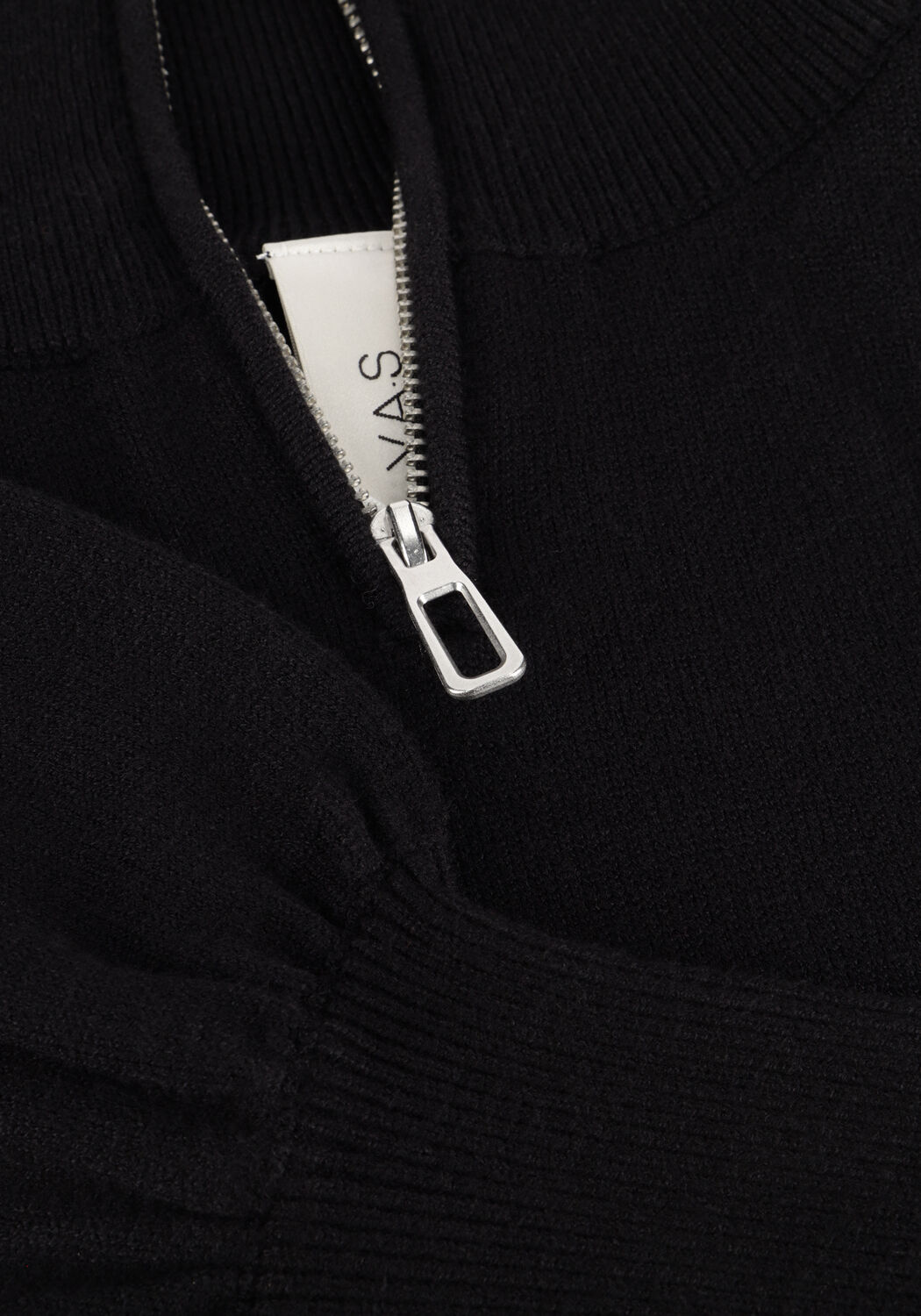 Schwarze Y.A.S. Minikleid YASSHANTI LS ZIP KNIT DRESS - large