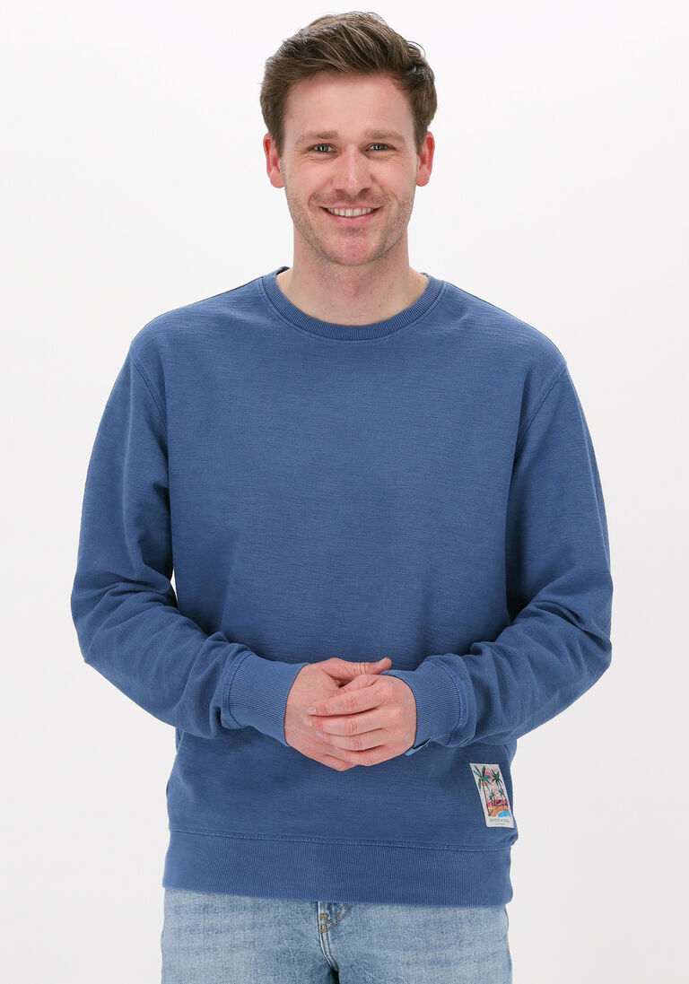 blaue scotch & soda sweatshirt garment-dyed interlock felpa sweatshirt