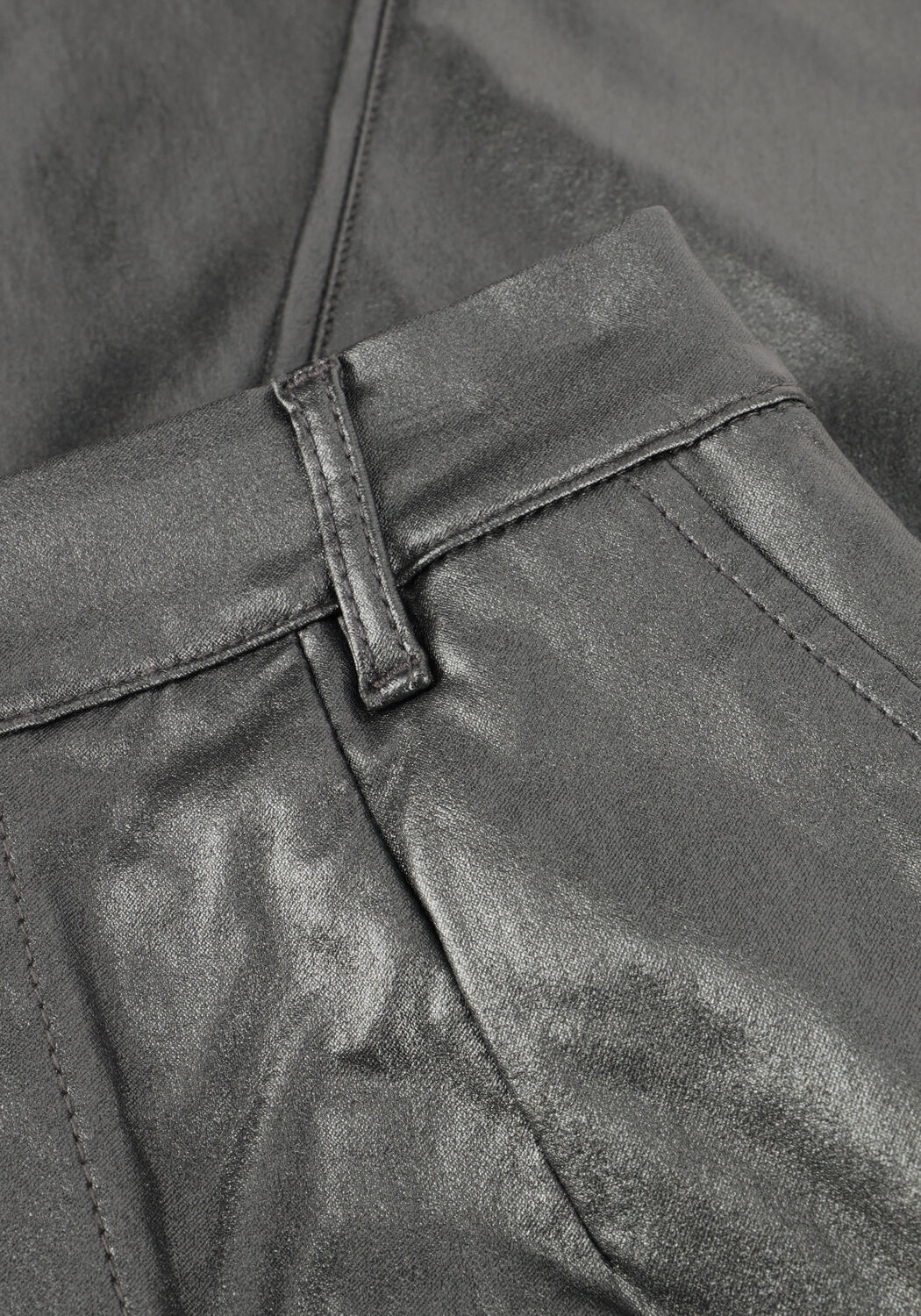 Graue OBJECT Hose OBJBELLE LISA COATED PANT - large