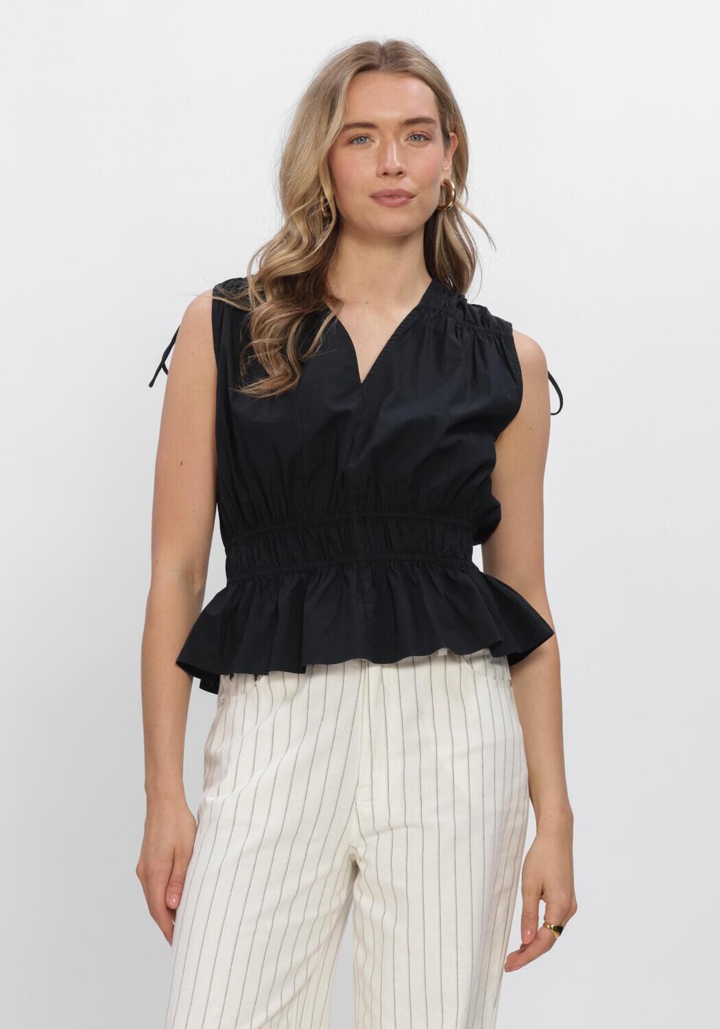 Schwarze SECOND FEMALE Tops & T-shirts CARPI TOP - large