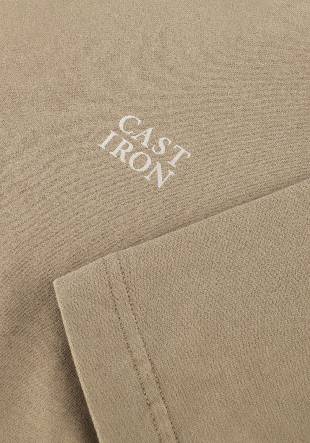 Beige CAST IRON T-shirt REGULAR FIT PEACHED JERSEY - large