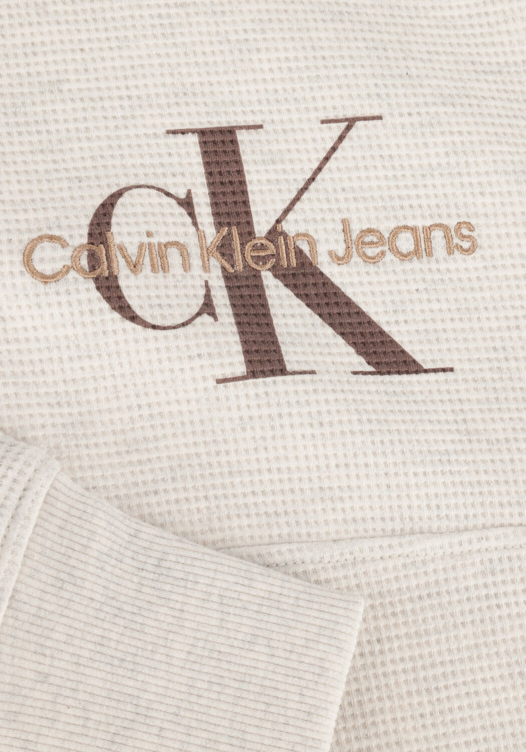 Hellgrau CALVIN KLEIN Pullover MONOLOGO WAFFLE HALF ZIP HWK - large