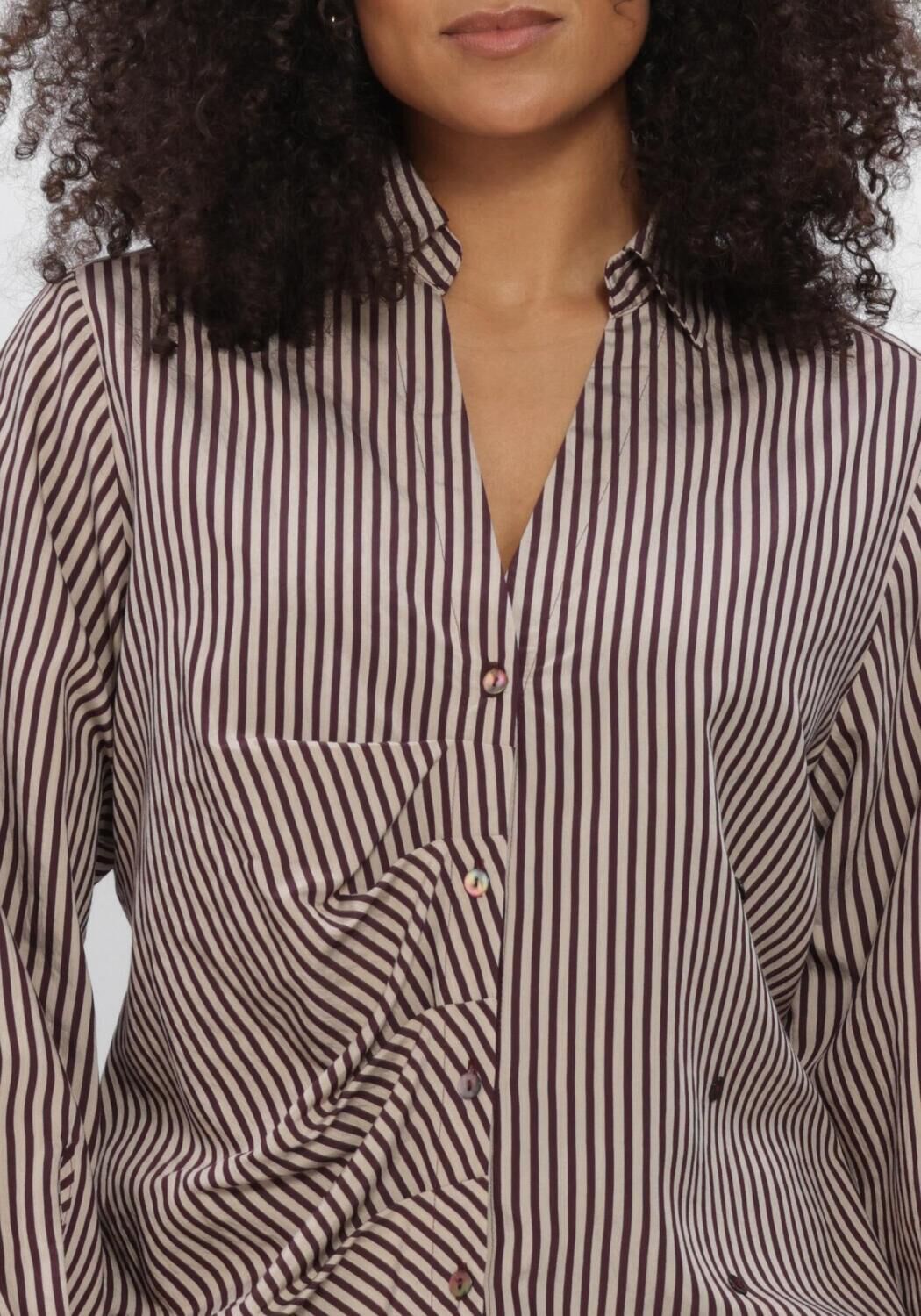 Creme SUMMUM Blusen BLOUSE TWO TONE STRIPE - large