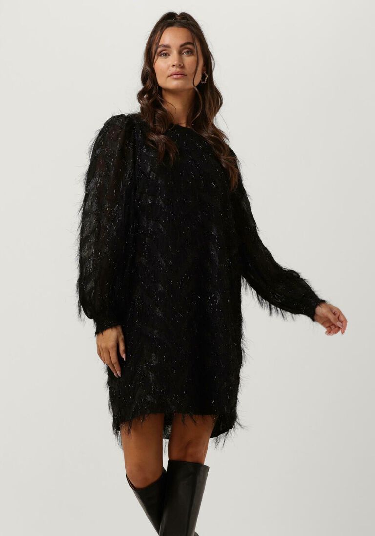 schwarze summum minikleid dress fluffy