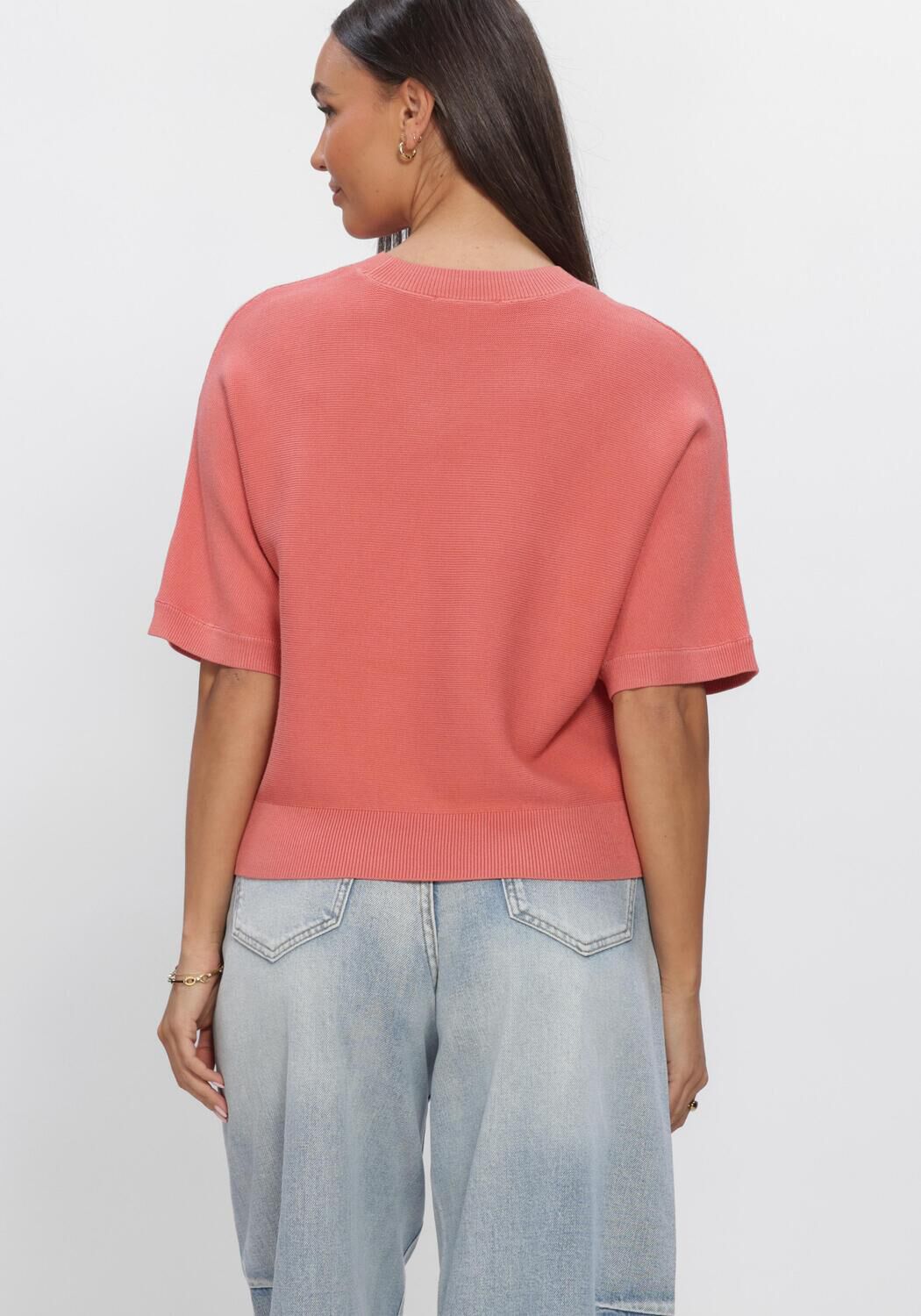 Hell-Pink MSCH COPENHAGEN T-shirt MSCHTHAMIRA 2/4 PULLOVER - large