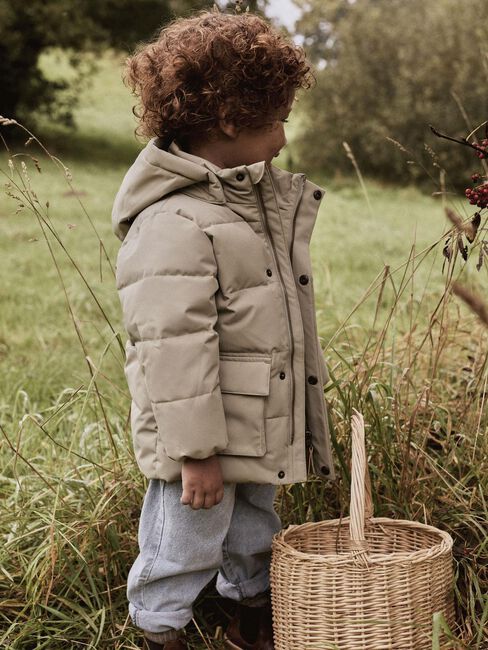 Khaki LIL' ATELIER Wattierte Jack NMMLAMEDOW03 PUFFER LONG JKT FO LIL - large