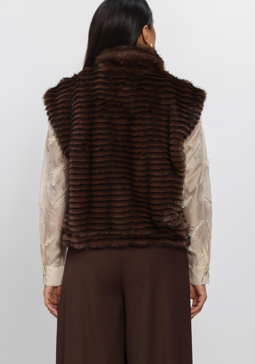 Braune NUKUS Gilet HARRIET GILET ZIPPER - large