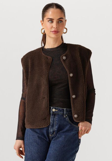 Braune NEO NOIR Gilet MARIKO TEDDY VEST - large