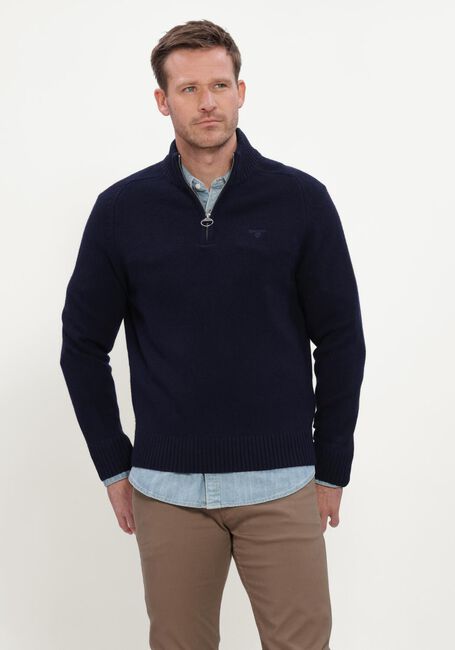 Dunkelblau BARBOUR Pullover NEWTOWN HALF ZIP KNITTED JUMPER KNITWEAR - large