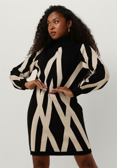Schwarze OBJECT Minikleid OBJRAY L/S KNIT ROLLNECK DRESS - large