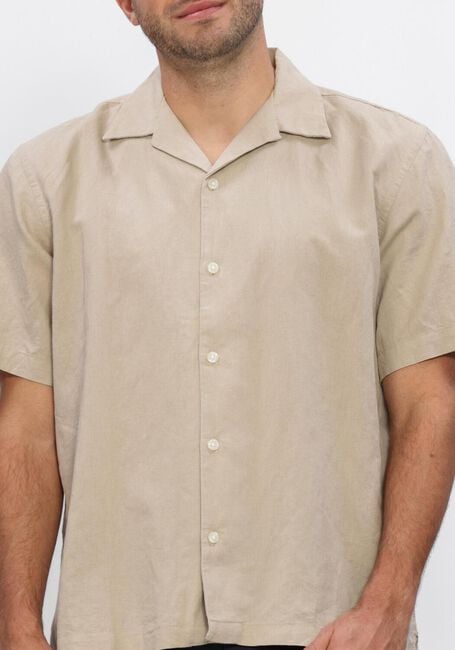 Beige SELECTED MEN Casual-Oberhemd SLHRLXCLAY LINENBLEND SS SHIRT RES NOOS - large