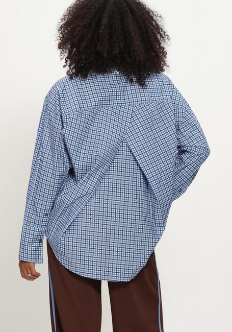Blaue POM AMSTERDAM Blusen BEAU CHECK SAPPHIRE BLUE - large