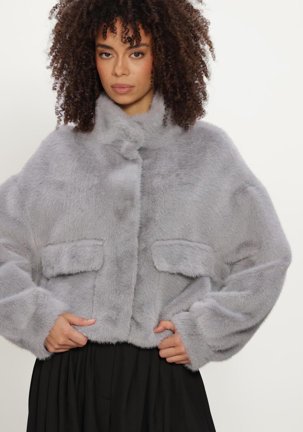 Graue IBANA Fake-Fur-Jack CHARLEY - large