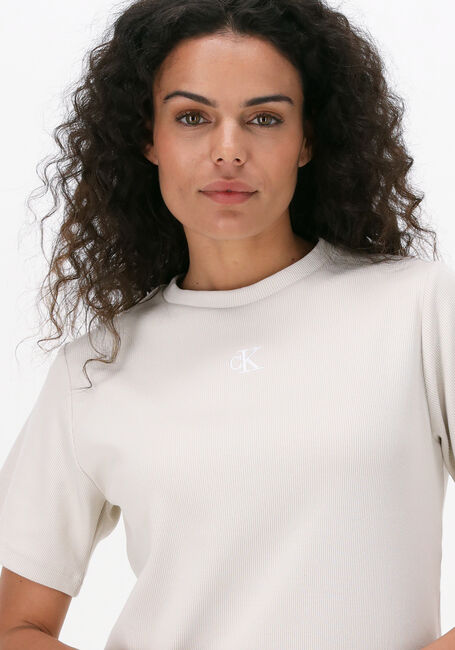 Nicht-gerade weiss CALVIN KLEIN Midikleid CK RIB LONG T-SHIRT DRESS - large