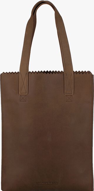 Braune MYOMY Handtasche MY PAPER BAG LONG HANDLE ZIP - large