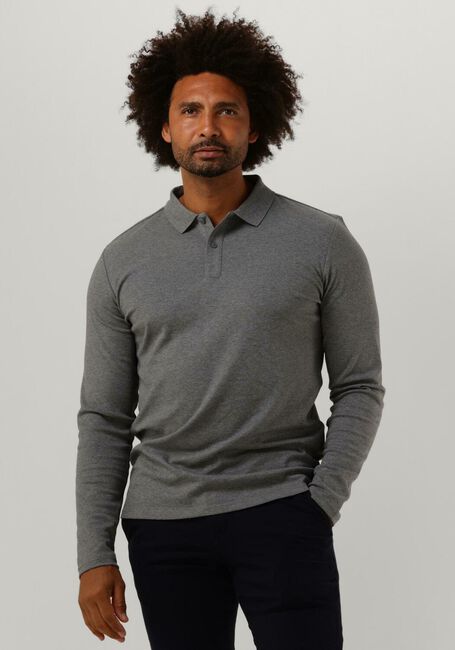 Graue SELECTED HOMME Polo-Shirt SLHSLIM-TOULOUSE LS POLO B NOOS - large