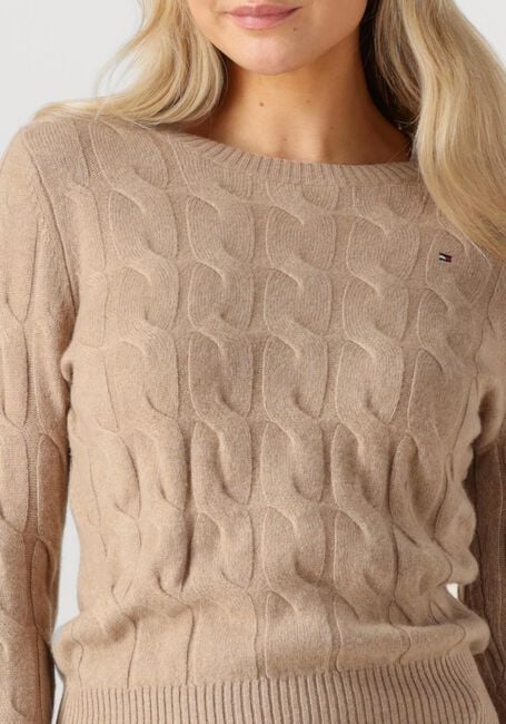Beige TOMMY HILFIGER Pullover SOFT WOOL CABLE C-NK LS SWT - large