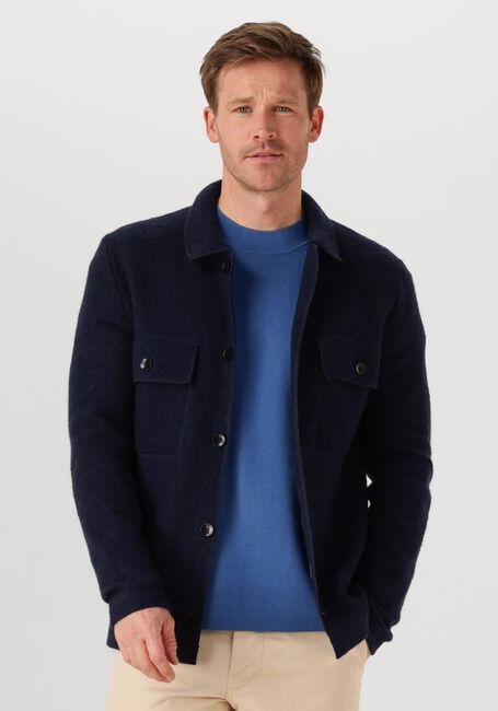 Dunkelblau SELECTED MEN Overshirt SLHNEALY LS KNIT WORKWEAR CARDIGAN - large