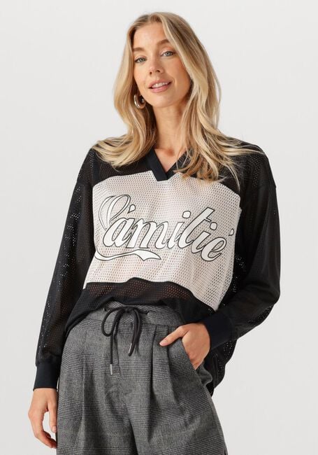 Schwarze HAUTE L'AMITIÉ Blusen DRIFT MIX LOGO BLOUSE - large