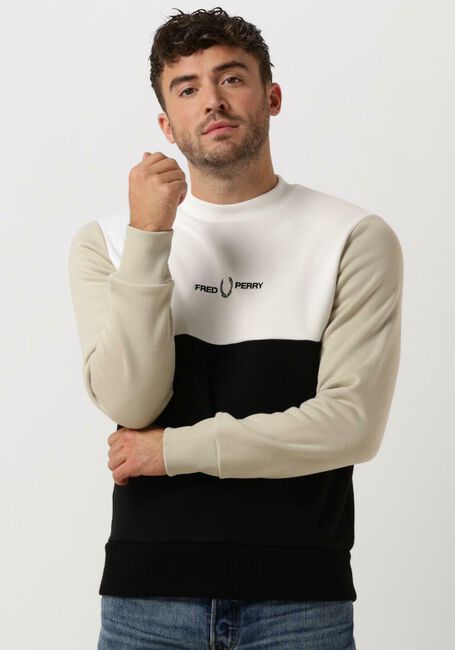 Graue FRED PERRY Sweatshirt COLOUR BLOCK SWEATSHIRT - large
