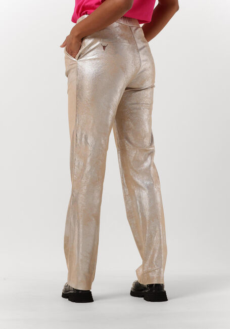 Silberne ALIX THE LABEL Hose LADIES WOVEN FAUX SUEDE STRAIGHT LEG PANTS - large