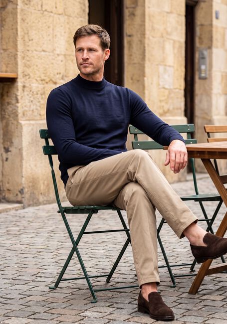 Dunkelblau PROFUOMO Pullover PULLOVER MOCK NECK EXTRAFINE MERINO - large