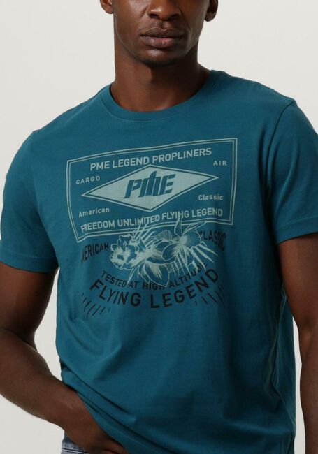 Blaue PME LEGEND T-shirt SHORT SLEEVE R-NECK SINGLE JERSEY LW PLAY - large