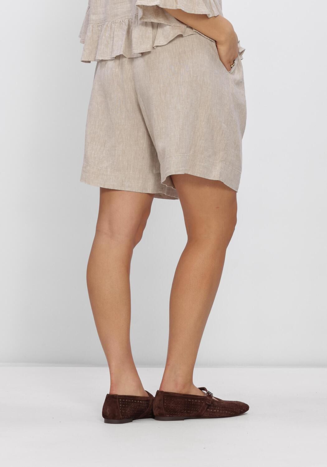 Beige MSCH COPENHAGEN Hosen MSCHVIANA GINIA HW SHORTS - large