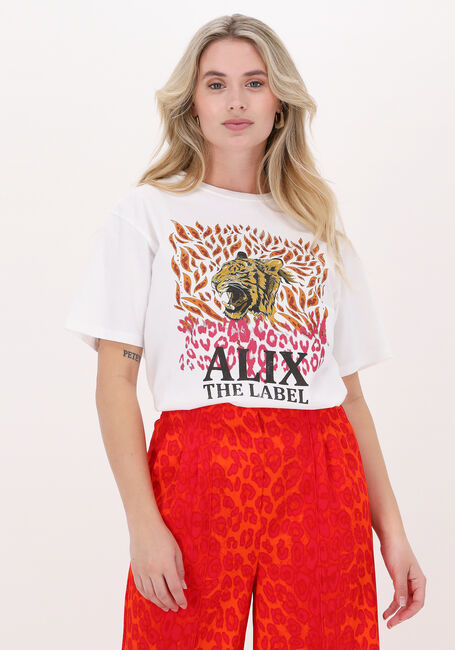 Weiße ALIX THE LABEL T-shirt FIRE TIGER TSHIRT - large
