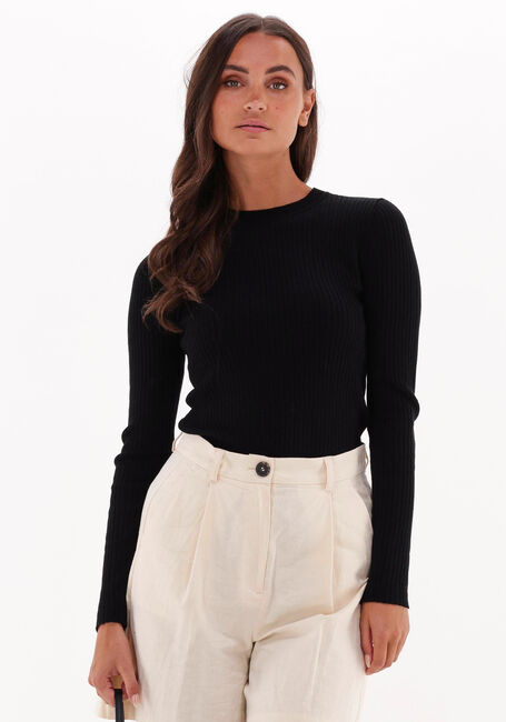 Schwarze SELECTED FEMME Pullover LYDIA NEW RIB LS KNIT O-NECK B - large