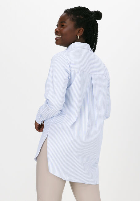 Blaue NEO NOIR Blusen MARGIT DOUBLE STRIPE SHIRT - large