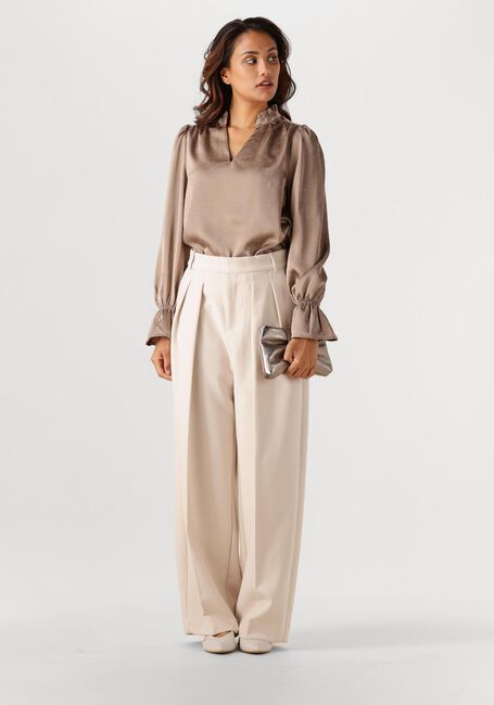 Taupe NEO NOIR Blusen AMARA HEAVY SATIN BEDAZ BLOUSE - large