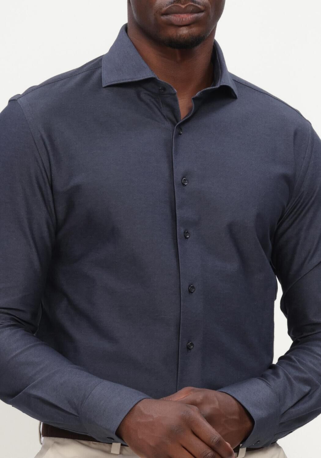 Dunkelblau PROFUOMO Casual-Oberhemd SHIRT X-CUTAWAY JAPANESE KNITTED - large