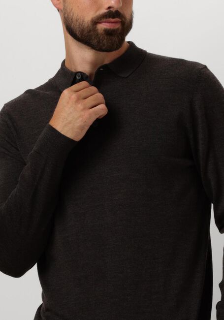 Braune PROFUOMO Polo-Shirt POLO LONG SLEEVE - large