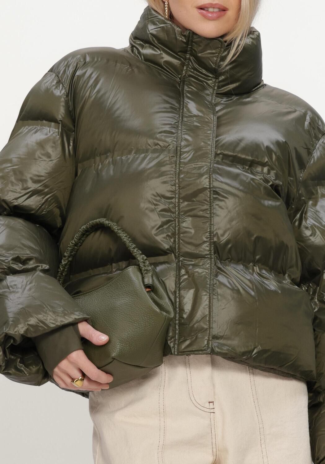 Gr&uuml;ne NEO NOIR Wattierte Jack RHEA SHINY PUFFER JACKET - large